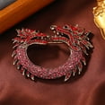 thumbnail image 4 of Broche De Dragón Chino, Doble Cabeza De Diamantes De Imitación Vintage Brillante Exquisito Dragón Del Zodíaco Broche Para Hombres Y Mujeres Para Boda, 4 of 7