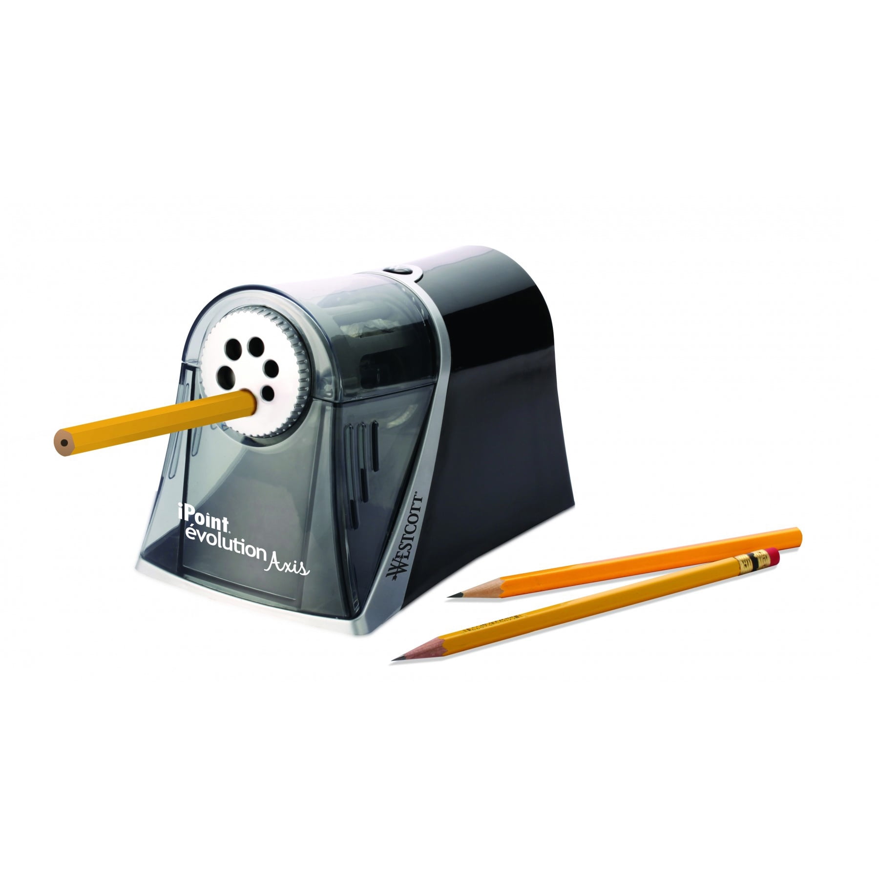Westcott iPoint Evolution Axis Heavy Duty Electric Pencil Sharpener, Black/Silver