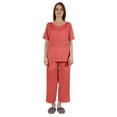 thumbnail image 1 of Inkmeso Short Sleeve Nightwear Pajama Set For Women Henley T-Shirt & Pajama Sleepwear Set, 1 of 7
