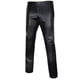 thumbnail image 2 of Sliktaa Pantalones de cuero de pierna recta con forro polar para hombre, 2 of 4