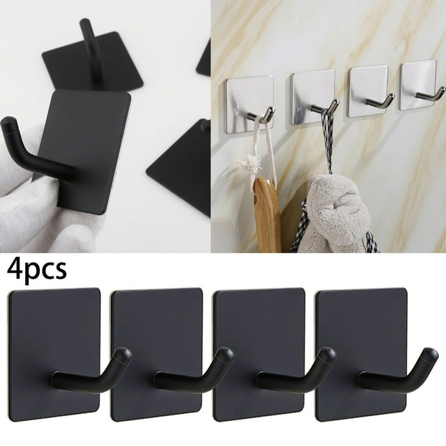 Supports de Crochets en Acier Inoxydable Robustes pour Suspendre – Crochets Muraux Durables Lot de 4 Idéal pour Cuisine Garage Organisation de Garage Crochets Robustes pour Outils et Rangement