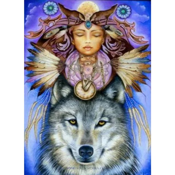 Diamond Painting (DE6774) 5D DIY Lobo Cuadrado 40x50cm Hugtrwg Para estrenar