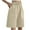 Beige, variant on Hontri Shorts for Women Womens Casual Solid Side Pockets Pants Shorts Elastic Waist Pockets Daily Shorts Shorts for Women