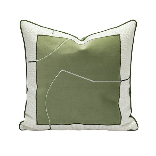 Funda de almohada suave para sofá de casa verde hierba de lujo moderno