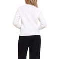 thumbnail image 3 of Suéter de punto trenzado INSPIRE CHIC para mujer, cuello redondo, de manga larga, suéteres cortos de punto L blanco, 3 of 6