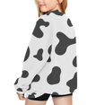 thumbnail image 3 of Coerni Girls Cow Print Sweatshirt Crewneck Long Sleeve Pullovers Casual Baggy Tops for Teen Kids Fall Fashion Daily Wear, 3 of 5