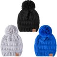 thumbnail image 5 of REDESS Baby Kids Winter Warm Beanie Hats, Infant Toddler Children Pom Pom Beanie Knit Cap Girls Boys-3 Pack, 5 of 6