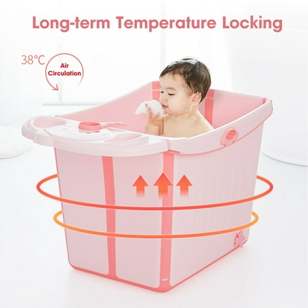 Portable Folding Baby Infant Bathtub for Children Toddlers Baby Anti-slip Storage