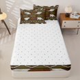thumbnail image 4 of jejeloiu Vintage Western Zipper Full Size Comforter Sets with Fitted Sheet and 2 Pillowcases,Cowhide Print Zipper Bedding Set For Boys,Brown Black,Reversible,4-Piece, 4 of 7