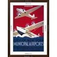 thumbnail image 5 of Art.com New York City Municipal Airport Vintage Poster - New York, NY Art Print by Lantern Press, Brown Frame Wall Art, 32" x 44", 5 of 5