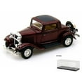 thumbnail image 1 of Diecast Car & Display Case Package - 1932 Ford 3-Window Coupe, Burgundy - Yatming 94231 - 1/43 Scale Diecast Model Toy Car w/Display Case, 1 of 3