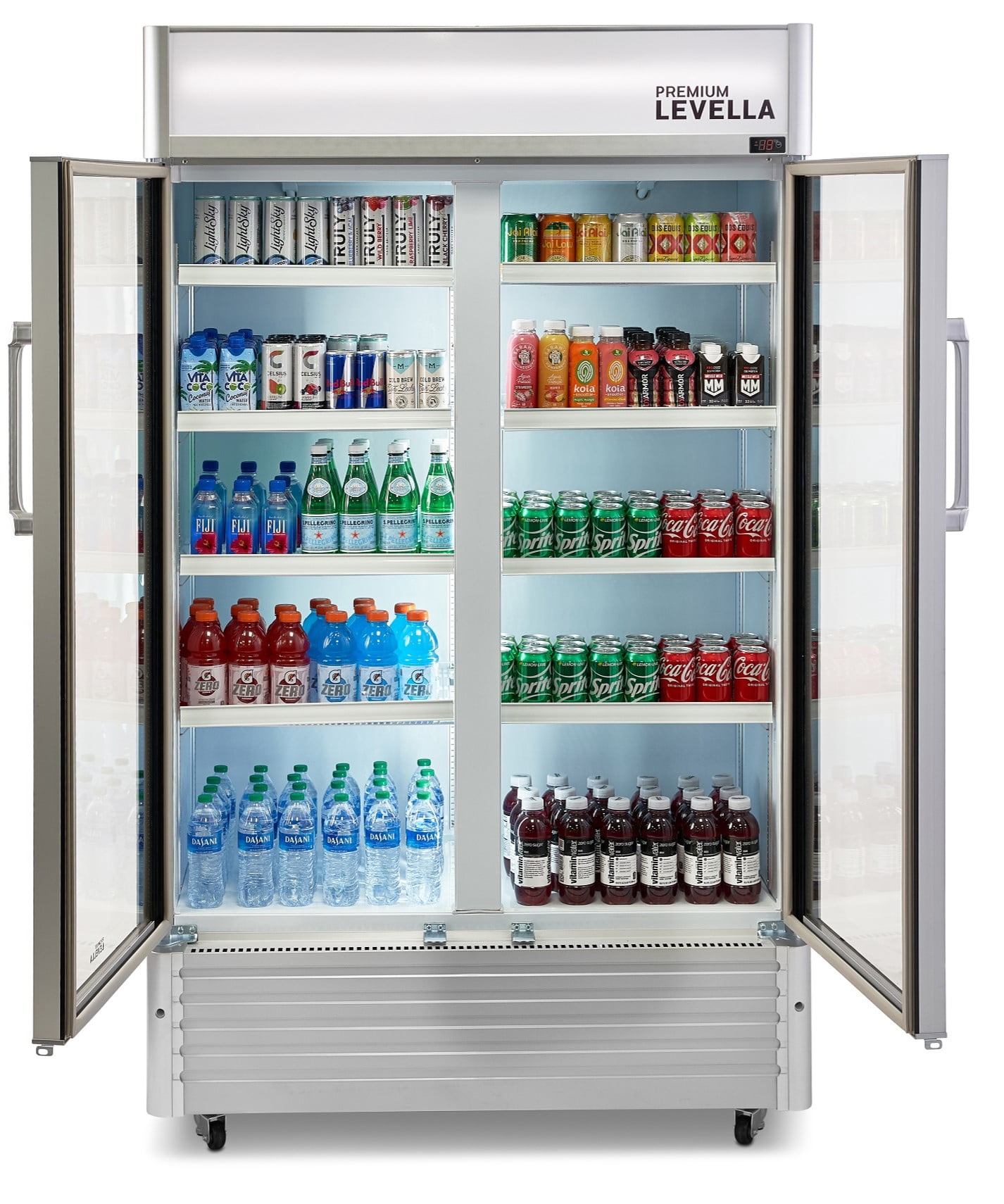 21.1 Cu. Ft. Double Door Commercial Refrigerator Beverage Cooler in Silver