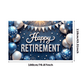 thumbnail image 2 of Decorative Design Happy Retirement Celebration Banner Colorful Balloons Star Decoration Gold Glitter Banner for Retirement Party Indoor Celebration Event, 2 of 7