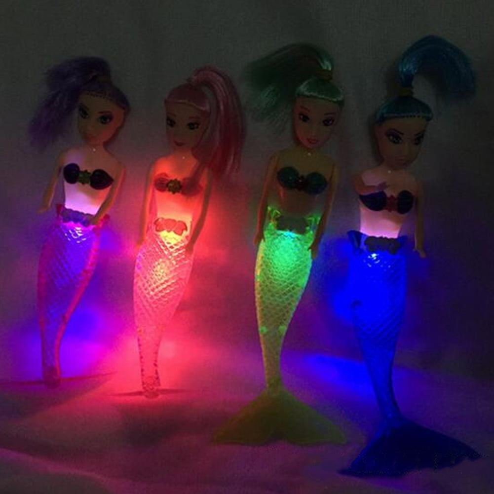 LED Swimming Toy Luminous Mermaid Doll Shower Fun Waterproof Bath Pool Kid Gift 