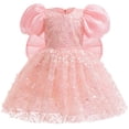 thumbnail image 2 of HVOBTTY Robe Sans Manches Décontractée Douce pour Filles, Manches Courtes, Col Rond, Vêtements Décontractés, Rose 140, 2 of 5