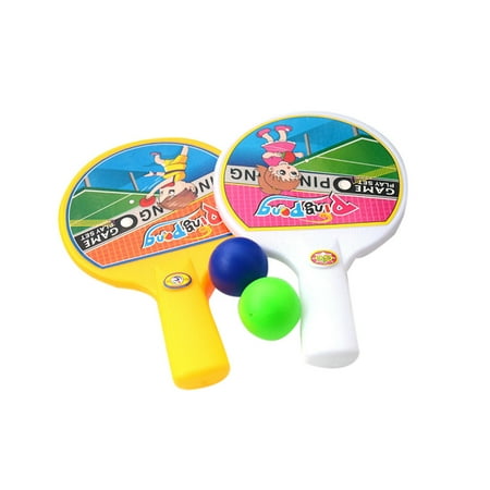 

Table with 2 Balls Tennis Mini Kids Pong Bats Children Toy Education