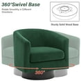 thumbnail image 4 of DREAMSIDEA Corduroy Swivel Barrel Accent Chairs Set of 2, Modern Upholstered Living Room Chair Round Club Armchair-Dark Green, 4 of 7