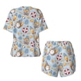 thumbnail image 5 of Lsque Summer Time With Gnome Women's Short-Sleeved Pajama Set - 2 Piece Soft and Lightweight Sleepwear Set-Small, 5 of 9