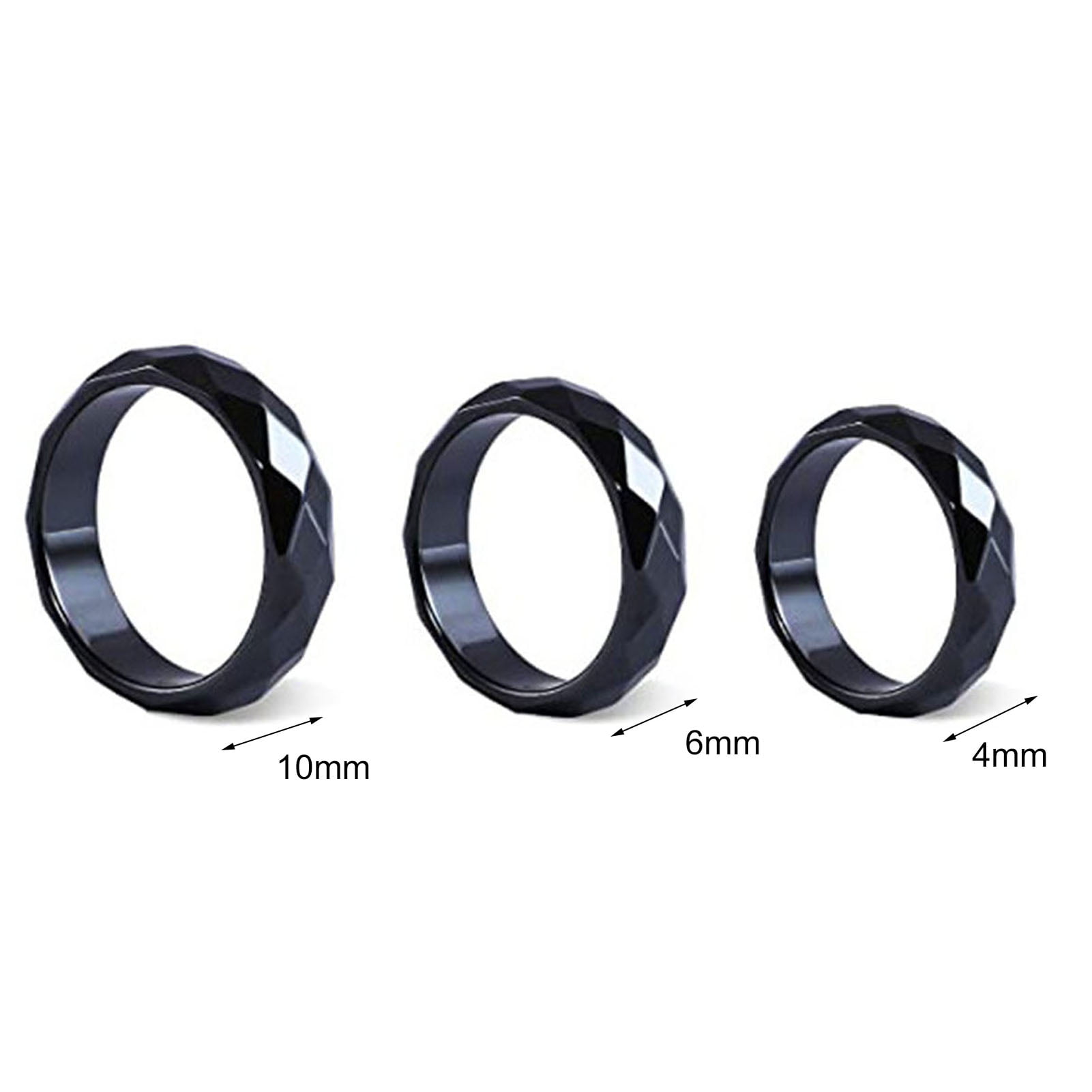 Opolski Finger Ring Geometric Surface Trendy Black Round All Match Ring for  Dating - Walmart.com