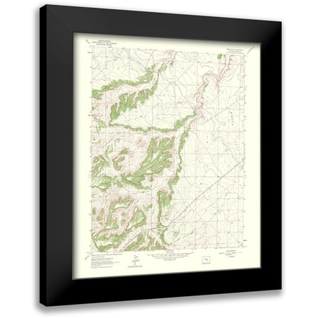 USGS 12x14 Black Modern Framed Museum Art Print Titled - Beulah Colorado Quad - USGS 1965