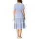thumbnail image 3 of INSPIRE CHIC Vestido Midi de Manga Corta con Cuello Cuadrado y Detalles de Encaje Azul XL, 3 of 7