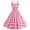 Pink, variant on Nxznwn Women Vintage 1950s Retro Dress Strap Cocktail Tea Party Dresses Plaid Rockabilly Swing A-line Midi Dress