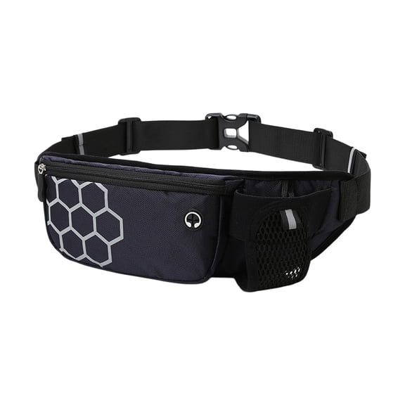 Slim Running Belt with Water Bottle Holder, Fanny Packs for Women Men, Zip Pockets Running Phone Holder for Walking Cycling, Adjustable Waist Bag