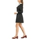thumbnail image 4 of INSPIRE CHIC Women's Polka Dots Ruffled Puff Sleeve Notched Collar Shirt Dress Black M, 4 of 8