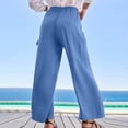 thumbnail image 5 of Summer Savings! Enjoytime Women's Wide Leg Pants with Drawstring Elastic Waist Comfy Loose Palazzo Pants with Pockets Solid Casual Pants for Women, 5 of 7
