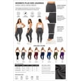 thumbnail image 5 of Women's Plus Size Microfiber Full Length Solid Leggings, Soft Stretch High Waist Pants, 5 of 5