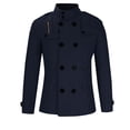 thumbnail image 3 of Jamicy Long Jackets for Men Long Sleeve Tops Double Breasted Slim Fit Pea Coat Jacket Fashion Outerwear, 3 of 9