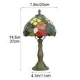 thumbnail image 4 of Tiffany Style Table Lamp,14.5" High Blossoming Antique Stained Glass Lamp for Bedside Living Room Office Decor Home Included LED Bulb, 4 of 5