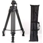 k 71" Professional Video Camera Tripod System Heavy Duty Aluminum Adjustable Tripod Stand with Fluid Pan Head and Carry Bag for for Canon Nikon DV Camcorder DSLR Photo Studio