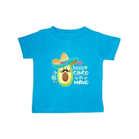 

Inktastic Happy Cinco de Mayo Avocado in Sombrero Gift Baby Boy or Baby Girl T-Shirt