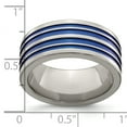 thumbnail image 3 of Edward Mirell Titanium Blue Anodized 10mm Band, 3 of 7
