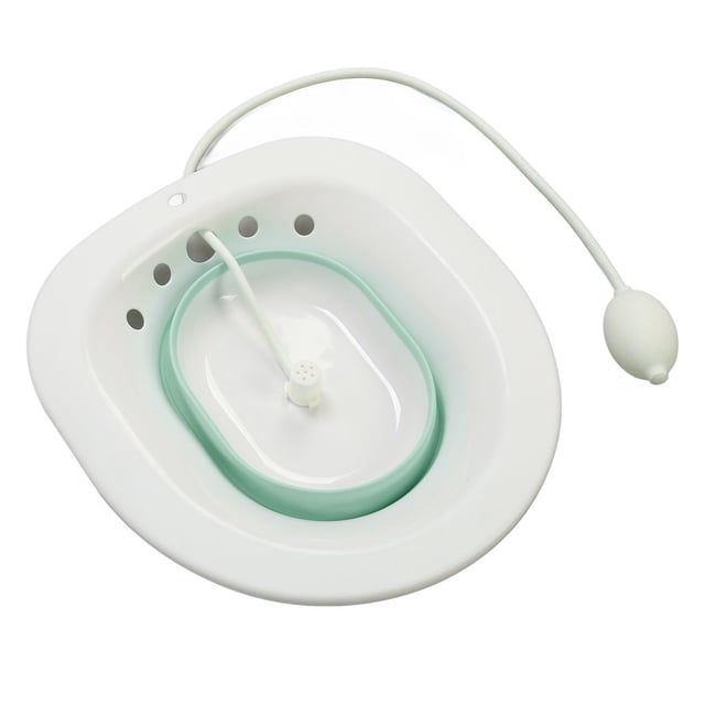 Portable Folding Sitz Bath For Hemorrhoids, Postpartum Care, Durable And Comfortable Materials, Simple To Use, Hygienic And Convenient With Flush Function