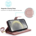thumbnail image 4 of TECH CIRCLE For Galaxy S24 Ultra Wallet Case with Card Holder,PU Leather Flip Folio Shell Magnetic Closure Wrist Strap Kickstand Shockproof Protective Cover for Samsung Galaxy S24 Ultra 2024,Rosegold, 4 of 6