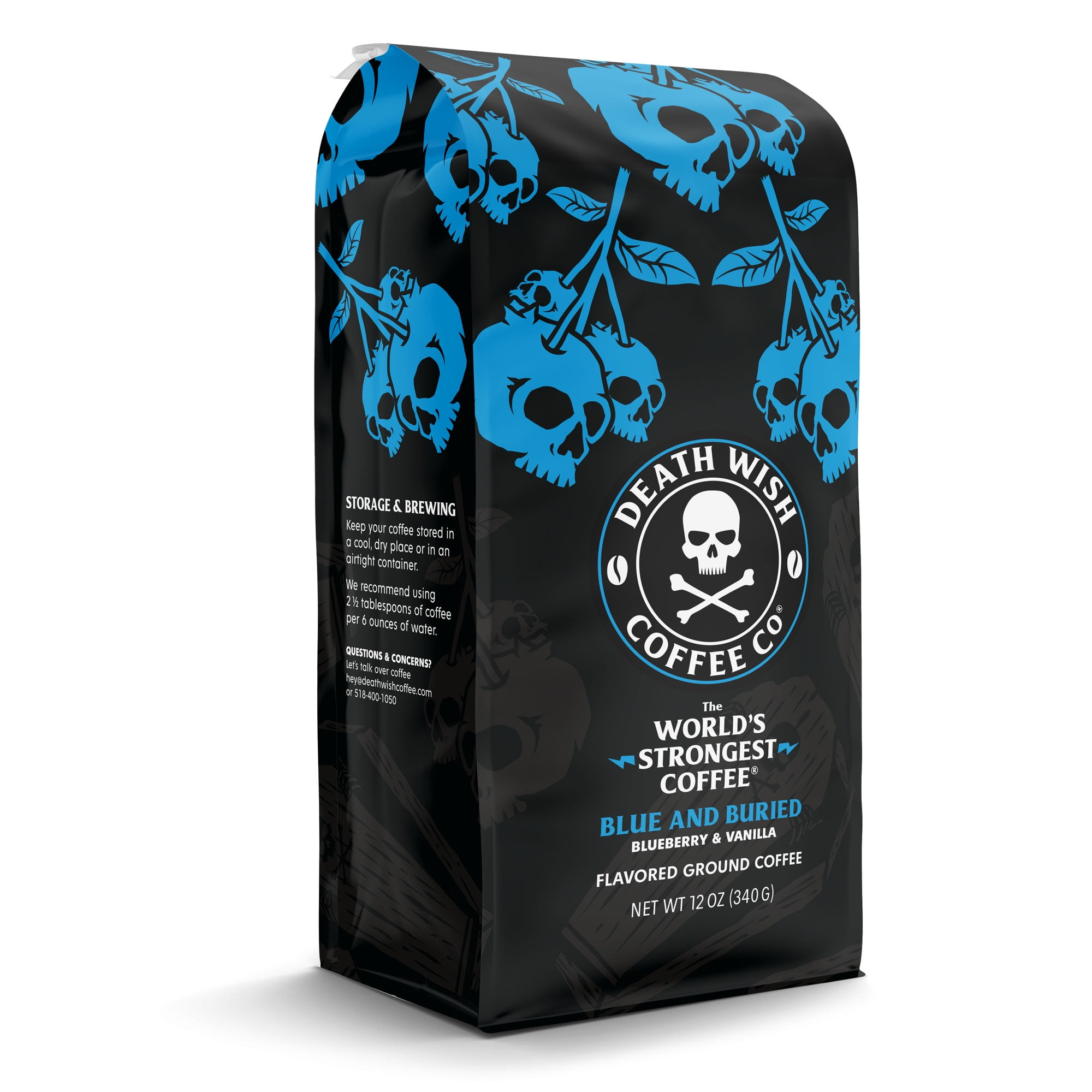 Death Wish Coffee Blue and Buried Ground Coffee