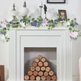 thumbnail image 2 of Cheapark Artificial Eucalyptus Vine 66.9 Inch Fake Greenery Garland with Flowers Butterflies Home Wall Arch Decor Wedding Party Spring Decoration, 2 of 6