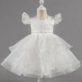 thumbnail image 2 of ZACPNCV Girl Flower Dress Flower Design Princess Wedding Dress for Toddler and Baby Girl White 9-10 Years, 2 of 6