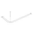 thumbnail image 4 of Utopia Alley Rustproof Wall Mounted Aluminum Double L Shaped Shower Curtain Rod 72" L x 31.7" W, with 24 Shower Hooks included & Ceiling Support , Wall Mounted, White, 4 of 11
