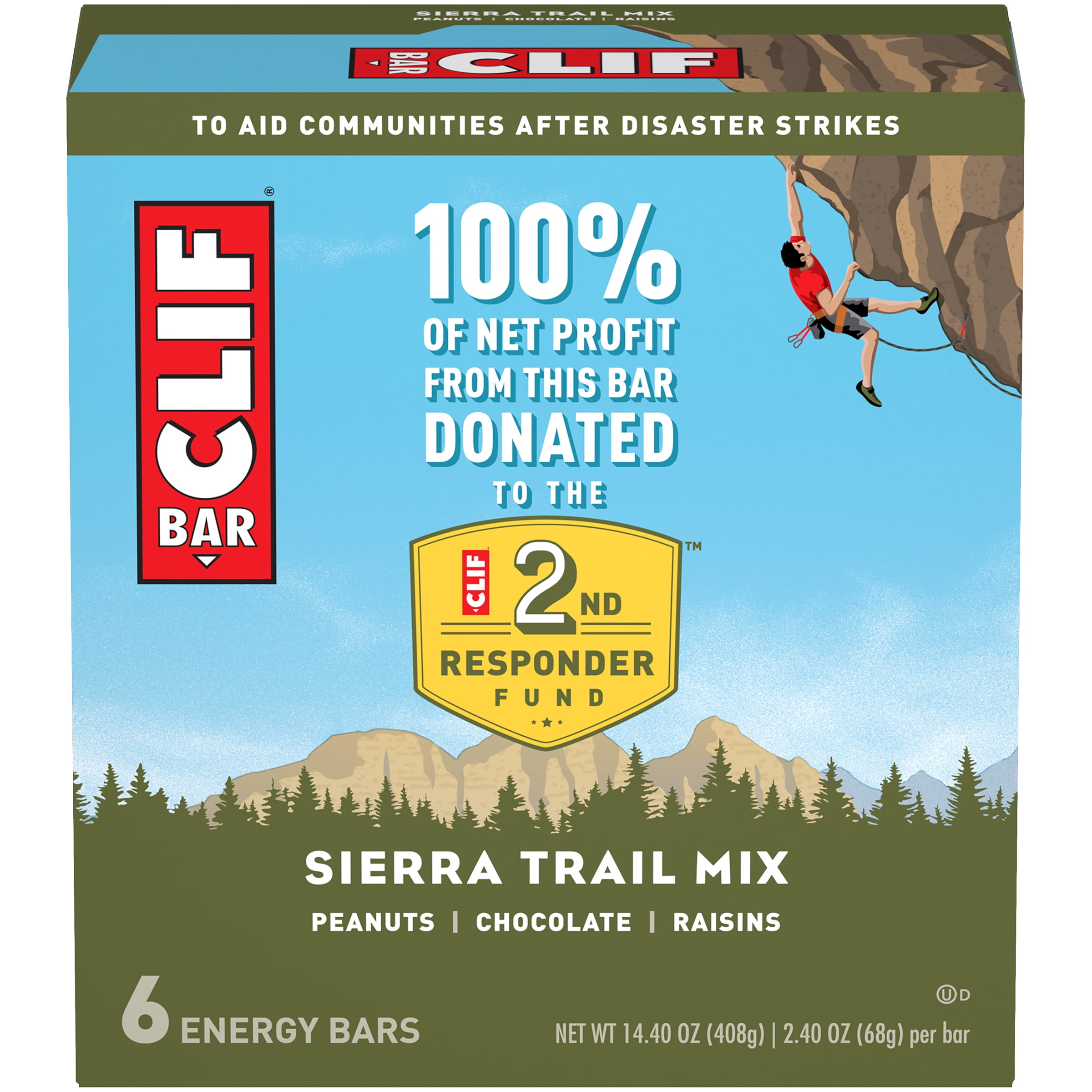 CLIF BAR® Energy Bars, Sierra Trail Mix, 10g Protein Bar, 6 Ct, 2.4 oz
