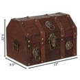 thumbnail image 4 of Vintiquewise QI003316 Antique Wooden Pirate Chest with Lion Rings and Lockable Latch, 4 of 7