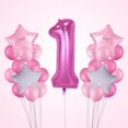 thumbnail image 3 of Billuyoard 11/25 Uds. Globo de látex transparente de ágata de mármol conjunto de confeti de lentejuelas cumpleaños fiesta de aniversario número Kits de decoración para fiestas rosado Billuyoard JJ15589-09, 3 of 6