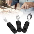 thumbnail image 4 of 3Pcs Adaptive Utensils,Stainless Steel Wide Rubber Handle, Nonslip Anti Shaking Weighted Utensils, 4 of 5