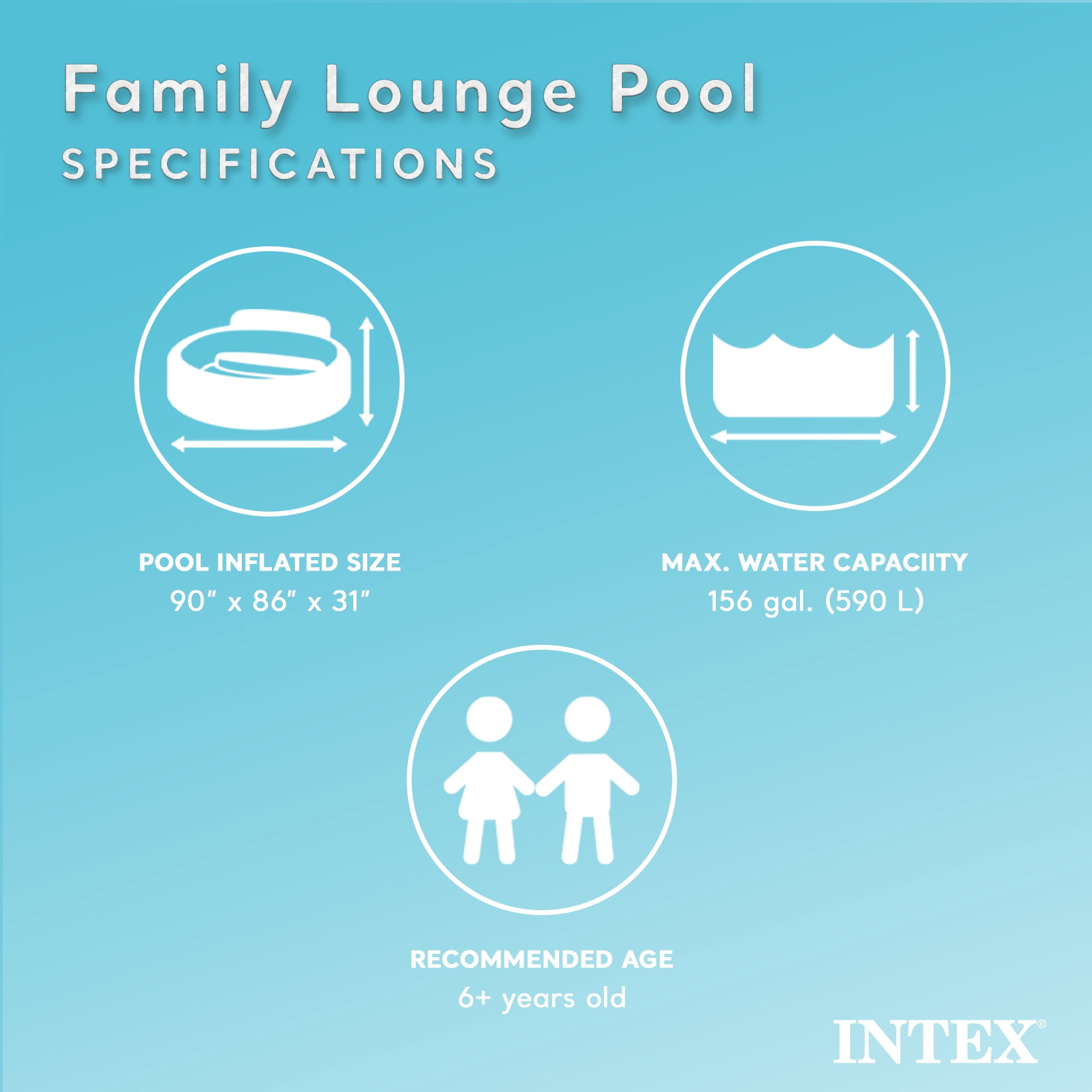 Intex Swim Center Round Inflatable Outdoor Lounge Pool with Pool Cover