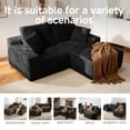 thumbnail image 5 of Sonovafurn Corduroy L-Shaped Sectional Sofa, Boneless Cloud Couch with Memory Foam & Pocket Springs, No Assembly Required Modular Chaise Sofa, Black, 5 of 9