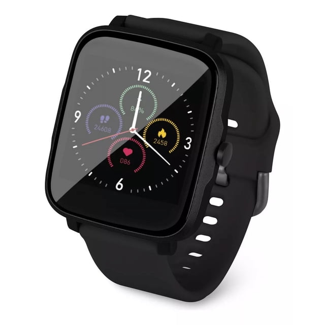 Redlemon Smartwatch Reloj Inteligente con Notificaciones de Mensajería y Redes Sociales, Resistente al Agua y Polvo IP68, iOS y Android, Color Negro