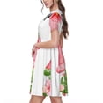 thumbnail image 2 of Daiia Robes d'Été pour Femmes Hello avec Imprimé de Gnome 2025, Robes Tendance à Manches Courtes, Robes Décontractées Amples et Fluides Maxi Robes de Soleil, 2 of 6