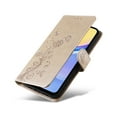 thumbnail image 3 of Compatible with Samsung Galaxy A16 5G Wallet Case with Card Holder & Cash Slot [RFID Blocking],Wallet Wristlet Pressed Butterfly Flower PU Leather Magnetic Flip Folio Cover for Women Men,Gold, 3 of 9